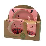 Παιδικό Σετ Φαγητού 5τεμ. Lucky Ladybug από ίνες μπαμπού