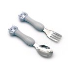 Παιδικό Σετ Φαγητού Πιρούνι-Κουτάλι Grey Cat